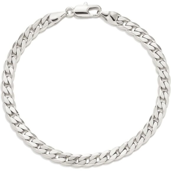 ✨ Amazon Essentials Chain Bracelet Women Silver Sterling Curb Stacking Jewelry - Picture 3 of 3